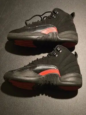 Jordan Shoes Youth 4.5Y Black Red Jumpman Basketball Mid Suede Retro Sneakers - Apparel