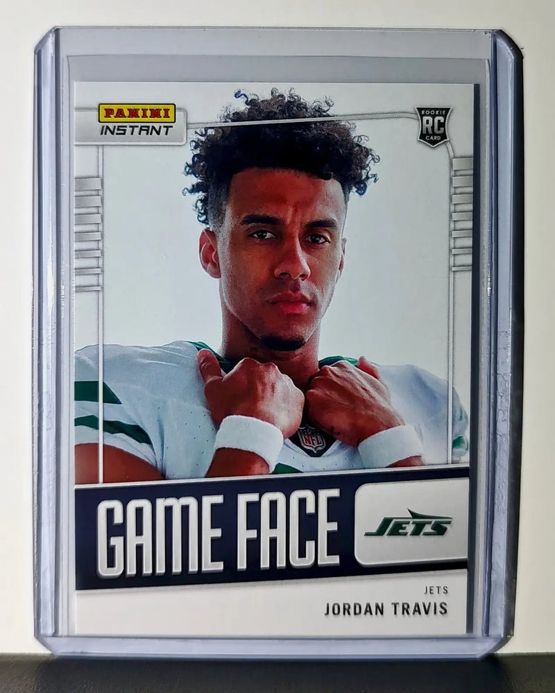 Jordan Travis 2024 Panini Game Face #16 NFL Rookie Card New York Jets 1/331