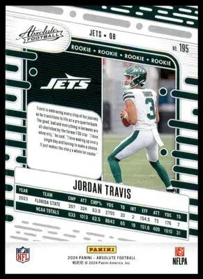 Jordan Travis Rookie 2024 Panini Absolute Retail #195 New York Jets - Football Card Single
