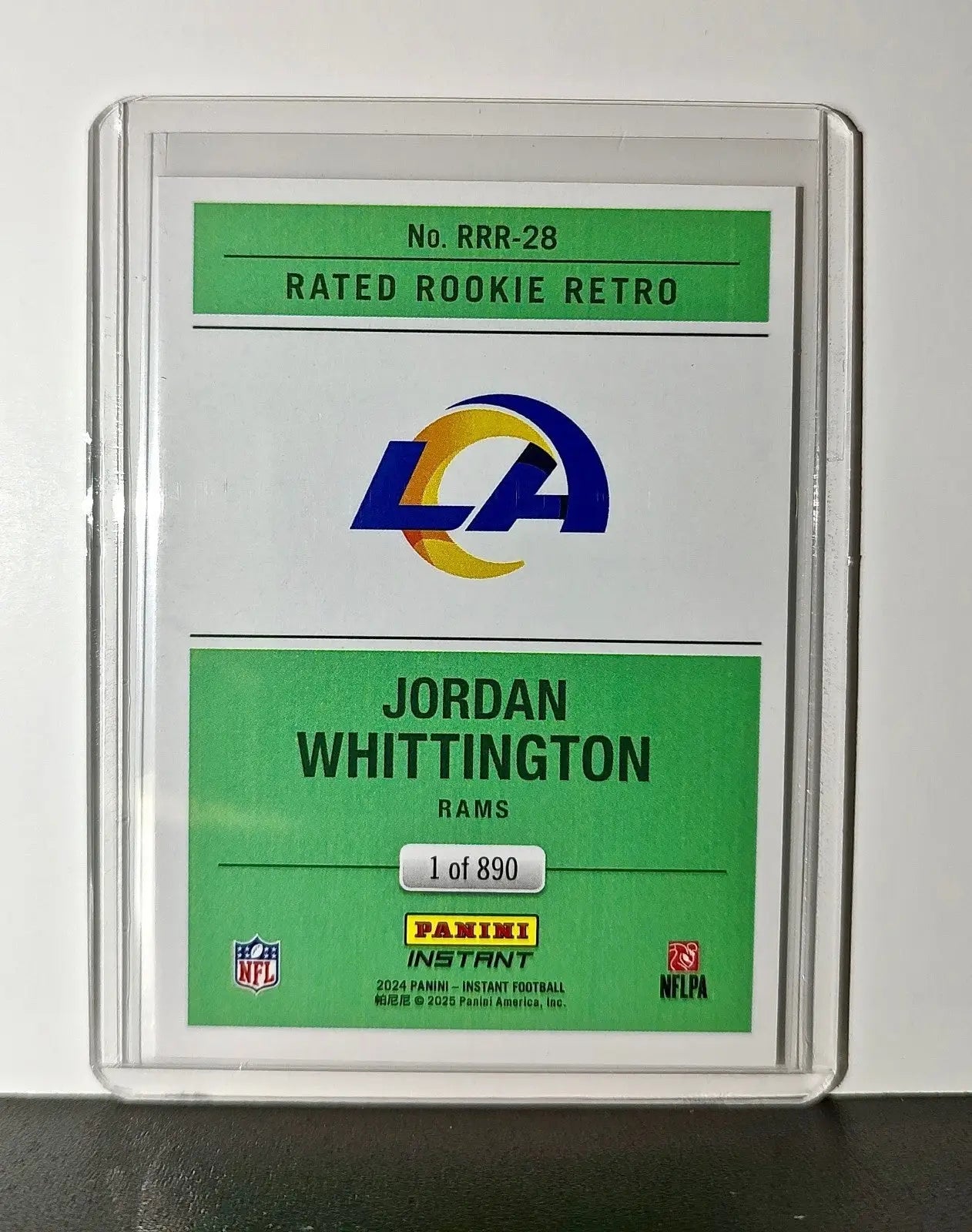 Jordan Whittington Rookie 2024 Panini Rated Rookie Retro NFL #28 Rams 1 of 890 - Football Card Single