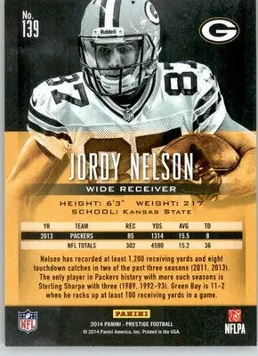 Jordy Nelson - 2014 Panini Prestige - #139 - Football - Football Card Single