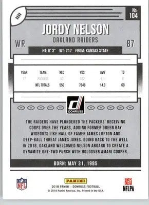 Jordy Nelson - 2018 Donruss - #104 - Football - Football Card Single
