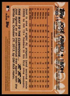 José Abreu 2023 Topps 1988 Topps Baseball Anniversary #2T88-19 Houston Astros - Baseball Card Single