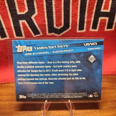 Jose Alvarado & Austin Pruitt Rookies 2017 Topps Update Series #US147 NR MT Rays - Baseball Card Single