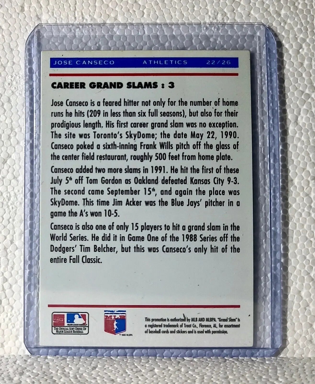 Jose Canseco 1992 Upper Deck MLB #22 Baseball Card Oakland Athletics - Baseball Card Single