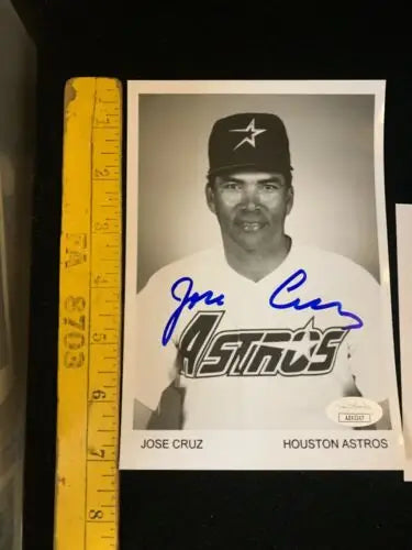 Autographed Jose Cruz baseball photo from the Houston Astros 1996 signed team issue