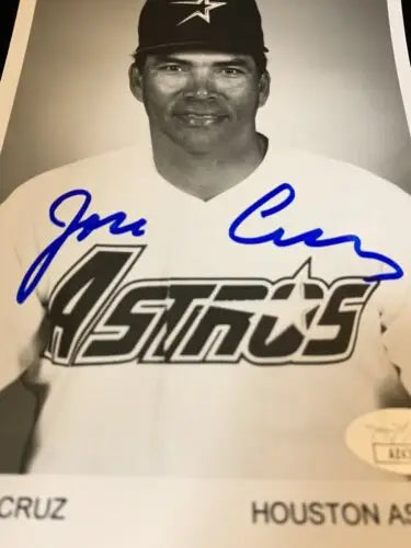 Signed Jose Cruz Houston Astros Photo with JSA COA perfect for trading cards collectors
