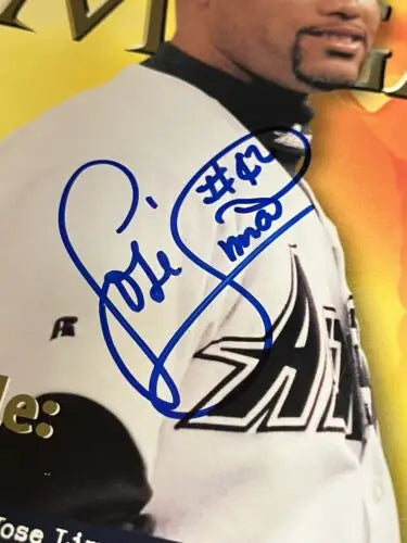Jose Lima Signed 1998 Houston Astros Game Program Magazine with Autographed Jersey