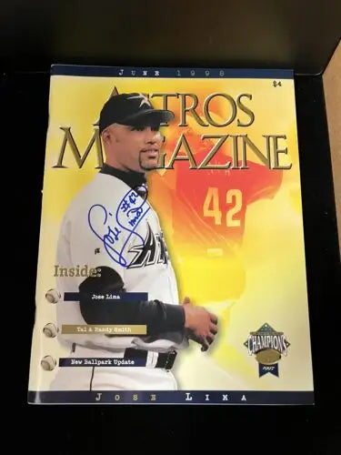 Jose Lima Signed Houston Astros Game Program Magazine 1997 Champs AUTO