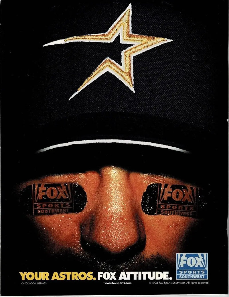 Jose Lima Signed 1998 Houston Astros Game Program Magazine showcasing team advertisement
