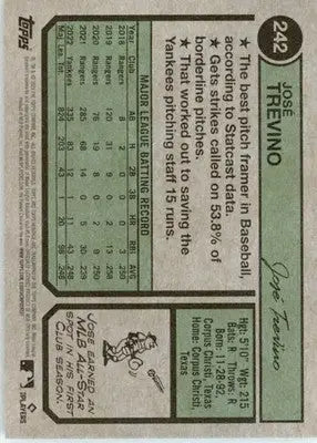 José Trevino - 2023 Topps Heritage - #242 - Baseball - Baseball Card Single