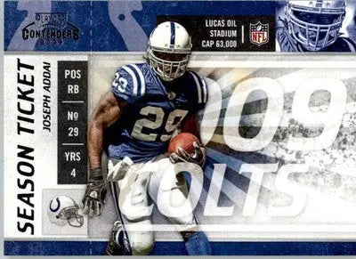 Joseph Addai - 2009 Playoff Contenders - #43 - Football - Football Card Single