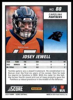 Josey Jewell 2024 Score #88 Carolina Panthers - Football Card Single
