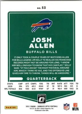 Josh Allen - 2021 Donruss Optic - #53 - Football - Football Card Single