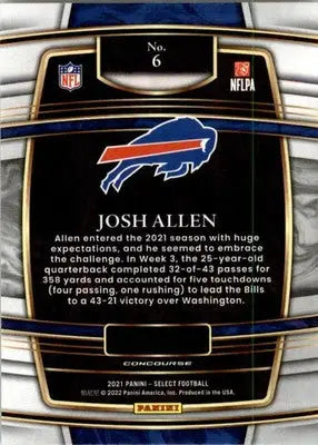 Josh Allen - 2021 Panini Select - #6 - Football - Football Card Single