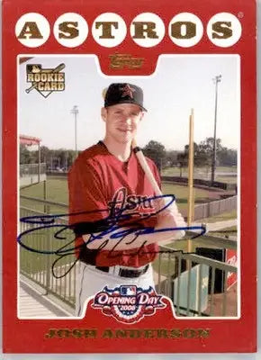 Josh Anderson - 2008 Topps Opening Day - #210 - RC AUTO Baseball - Baseball Card Single