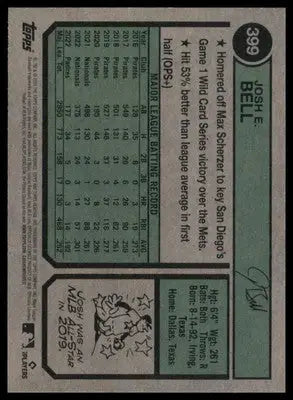 Josh Bell 2023 Topps Heritage #399 Cleveland Guardians - Baseball Card Single