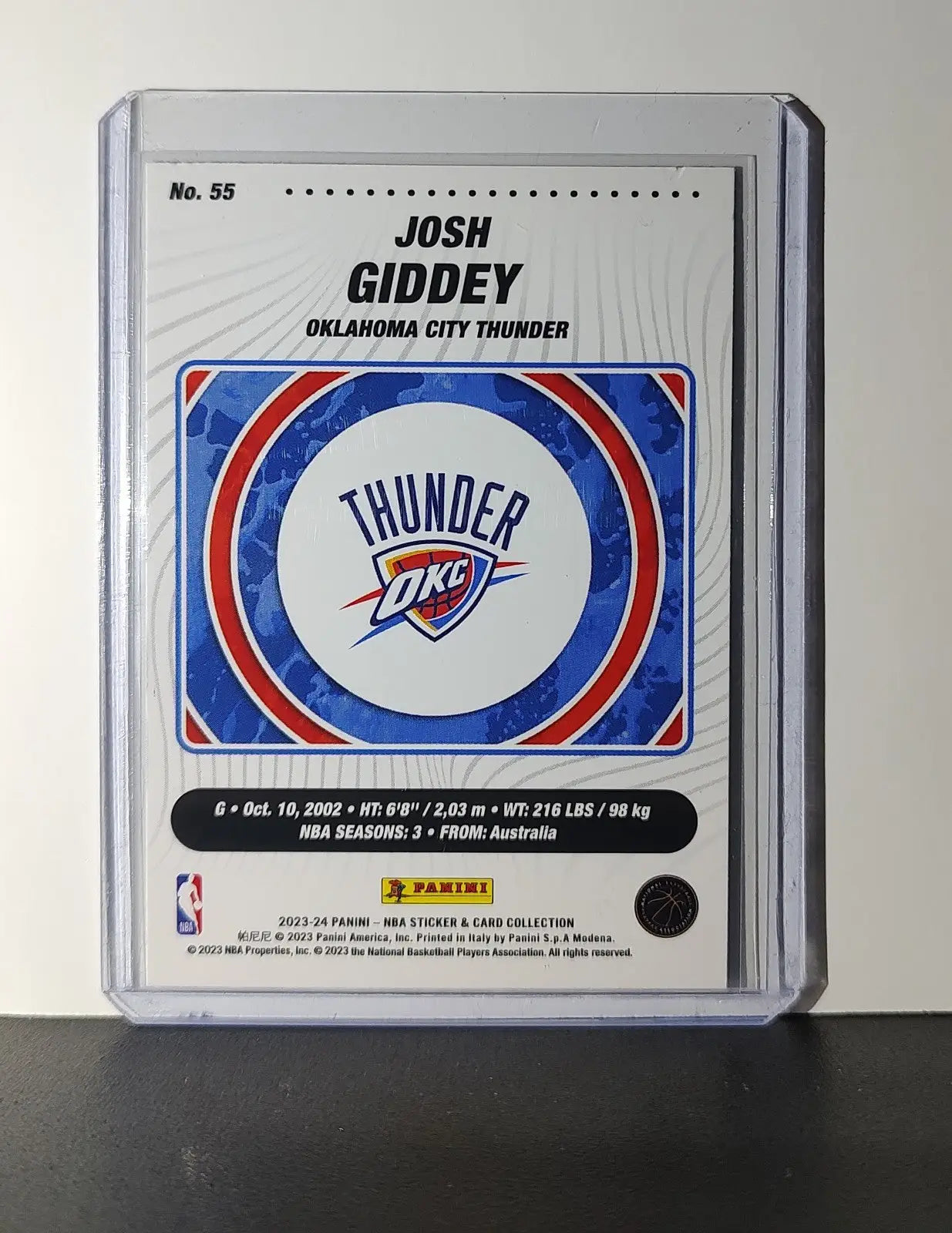 Josh Giddey 2023-24 Panini NBA Sticker Foil Card #55 Oklahoma City Thunder - Basketball Card Single