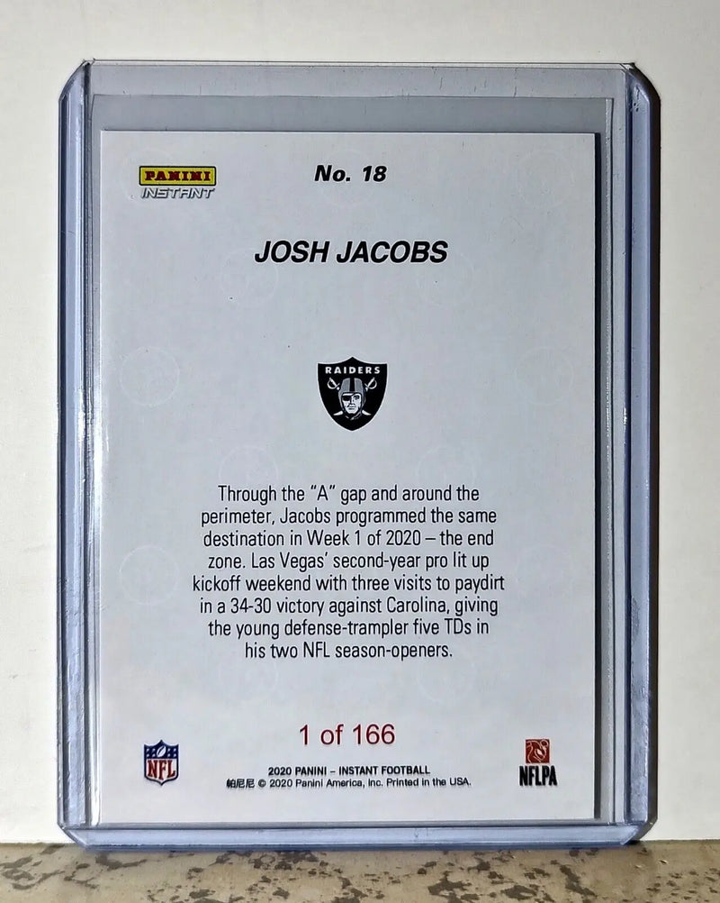 Josh Jacobs 2020 Panini NFL #18 Football Card Las Vegas Raiders 1 of 166