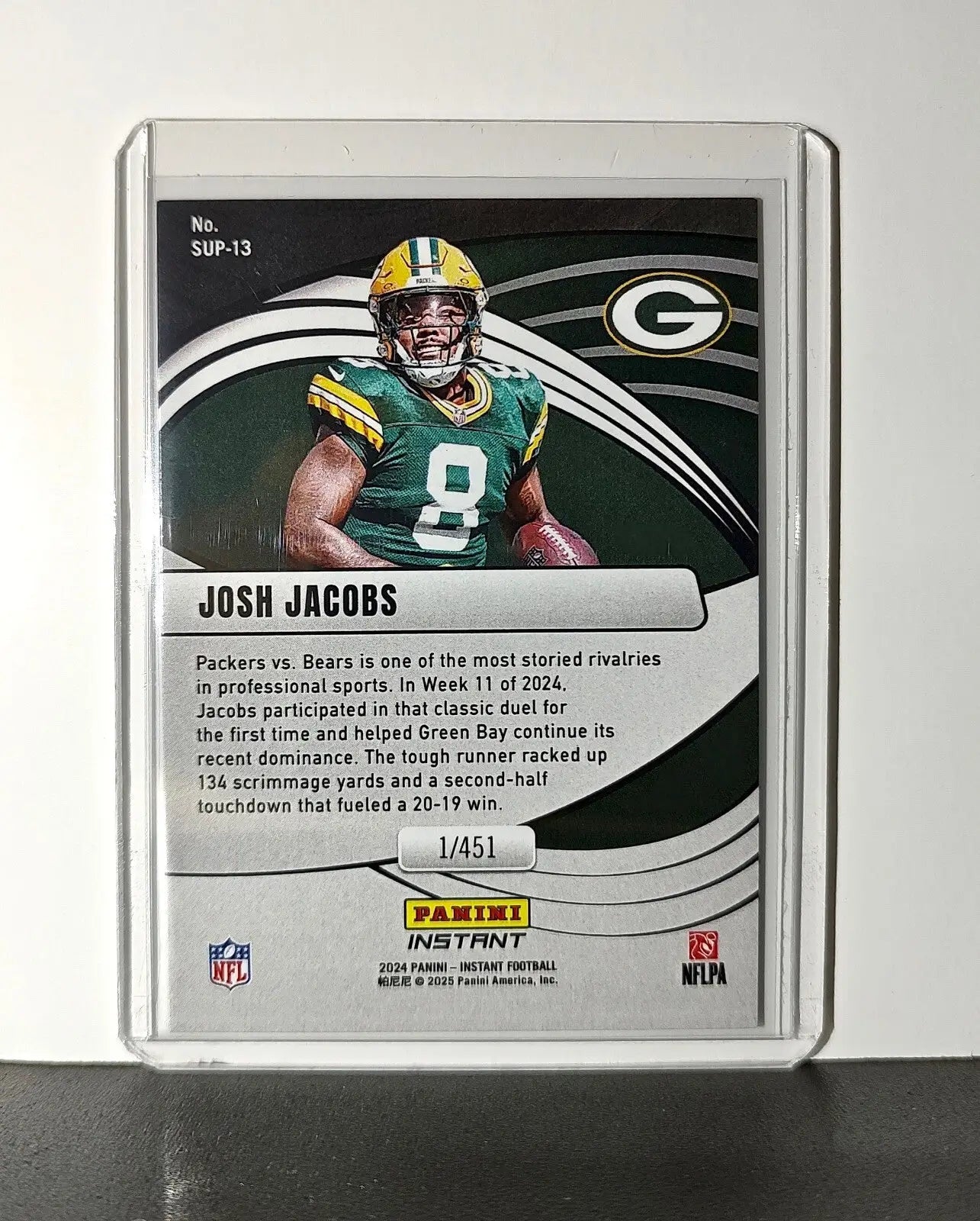 Josh Jacobs 2024 Panini Supernova NFL #13 Football Card Green Bay Packers 1/451 - Football Card Single