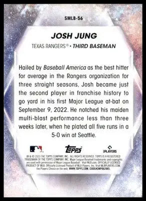 Josh Jung 2023 Topps Stars of MLB #SMLB-56 Texas Rangers - Baseball Card Single
