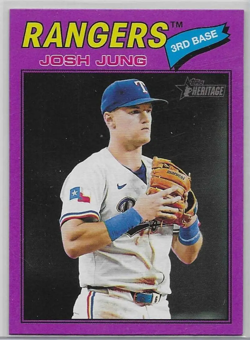 Josh Jung 2026 Topps Heritage #191 Light Purple Bordered SP Rangers (1126) - Baseball Card Single