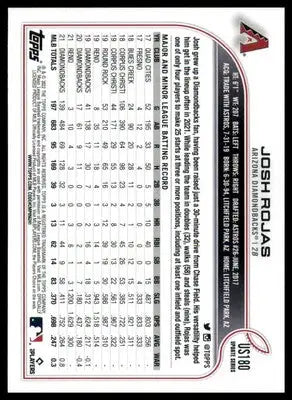 Josh Rojas 2022 Topps Update #US180 Arizona Diamondbacks - Baseball Card Single