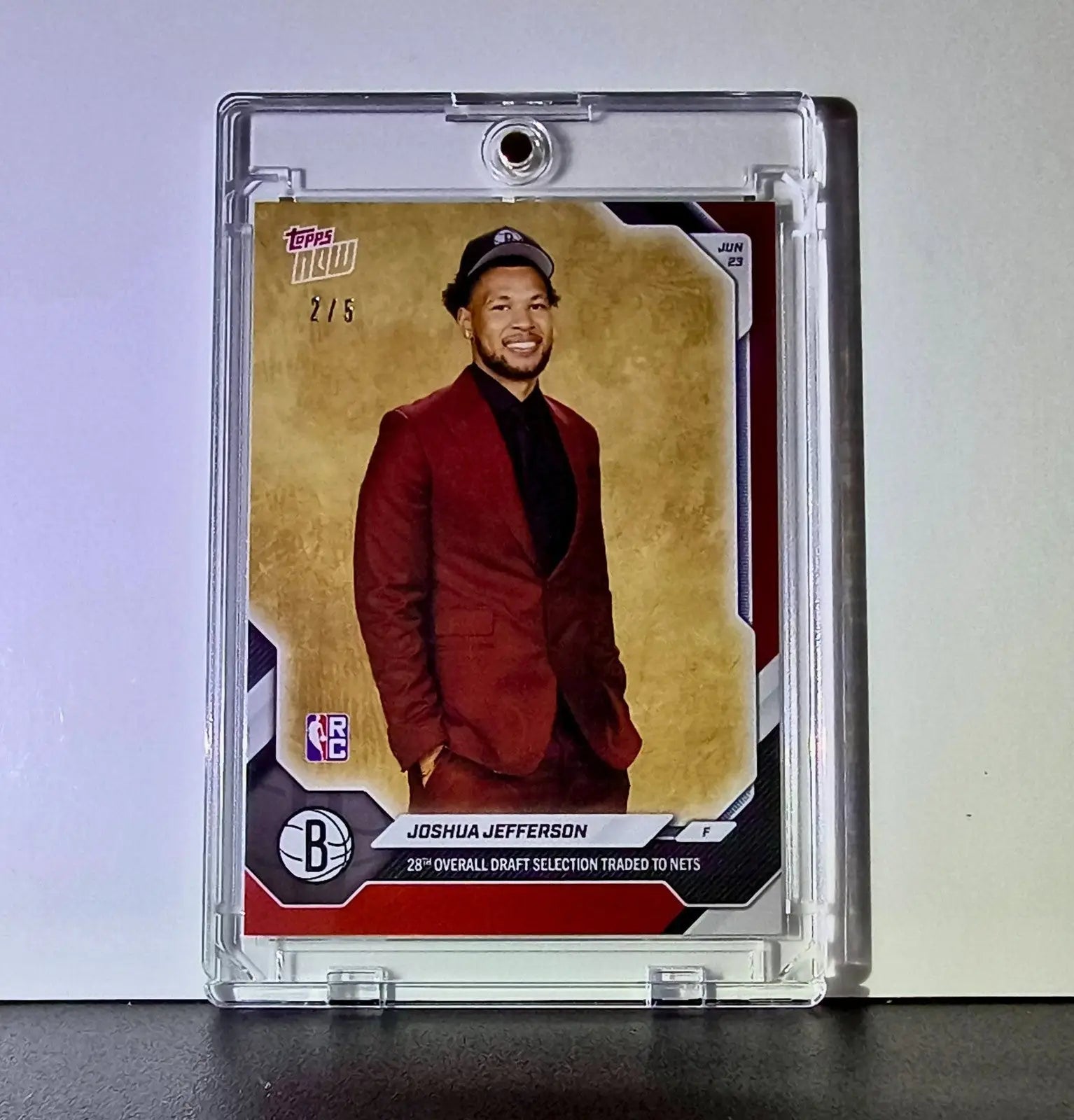 Joshua Jefferson Rookie 2026-27 Topps NBA Draft #JJEF Red Foil 2/5 Card Nets - Basketball Card Single