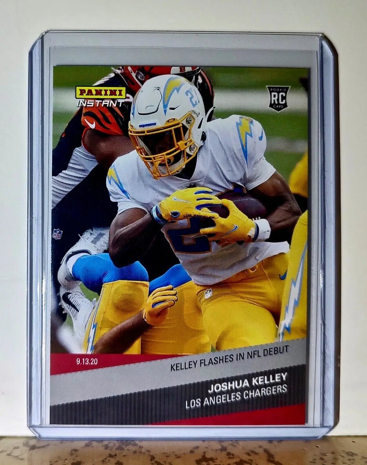 Joshua Kelley 2020 Panini NFL #21 Rookie Football Card LA Chargers 1 of 199 - Football Card Single