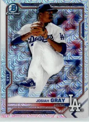 Josiah Gray - 2021 Bowman - #BCP-150 - Chrome Prospects Mojo Refractor Baseball - Baseball Card Single