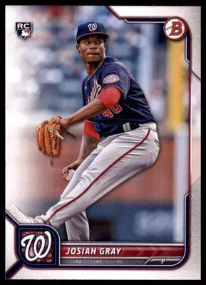 Josiah Gray Rookie 2022 Bowman #18 Washington Nationals - Baseball Card Single