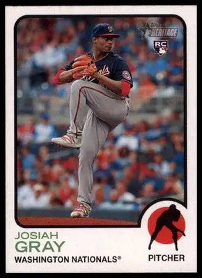 Josiah Gray Rookie 2022 Topps Heritage #125 Washington Nationals - Baseball Card Single