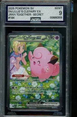 JOURNEY TOGETHER Lillie’s Clefairy ex #184 Pokemon AGS 9 - Pokémon Card Single