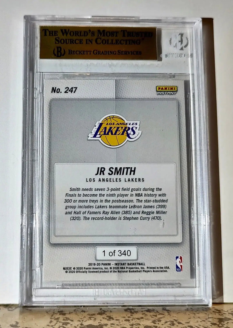JR Smith 2019-20 Panini NBA #247 Card 1 of 340 BGS 9.5 Gem Mint LA Lakers - Basketball Card Single