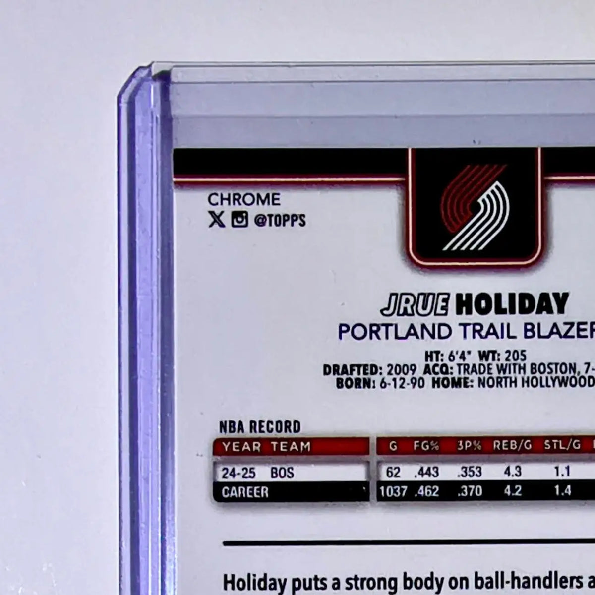 Jrue Holiday 2025-26 NBA Topps Chrome Update RayWave Refractor #64 Card - Basketball Card Single