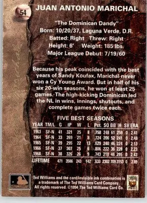 Juan Marichal - 1994 Ted Williams - #54 - Baseball - Baseball Card Single