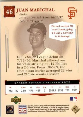 Juan Marichal - 2004 Upper Deck Sweet Spot Classic - #46 - Baseball - Baseball Card Single