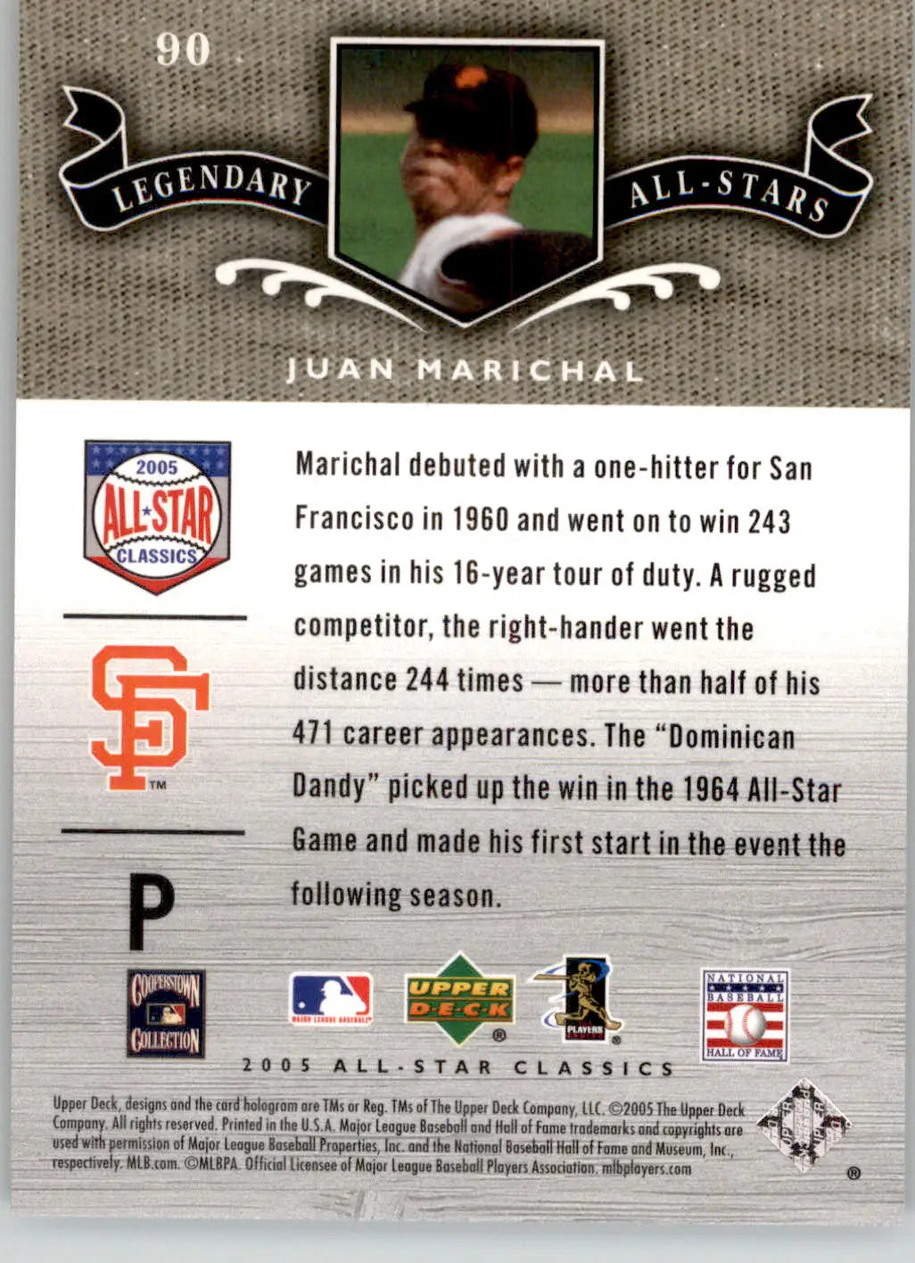 Juan Marichal - 2005 Upper Deck All-Star Classics - #90 - Baseball - Baseball Card Single
