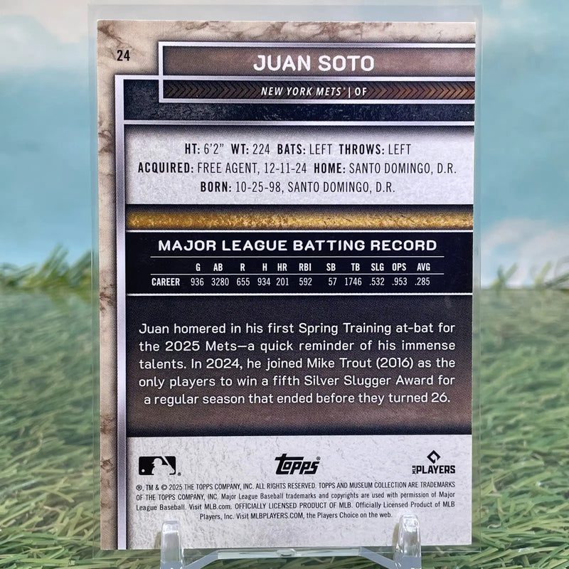 JUAN SOTO 2025 TOPPS MUSEUM COLLECTION BASEBALL GOLD METS /249 - Baseball Card Single