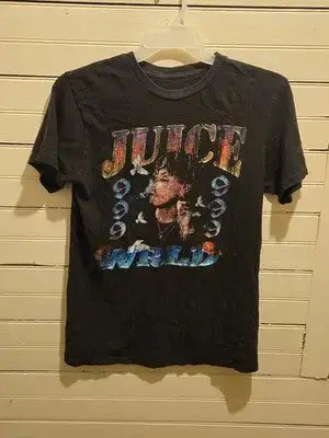 Juice WRLD T-Shirt Mens Black Short Sleeve Graphic Rap Tee Vintage Distressed - Apparel
