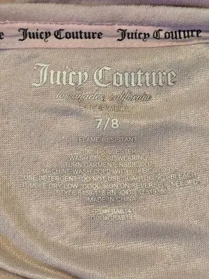 Juicy Couture Shirt Girls 7/8 Pink Sleepwear Short Sleeve Rhinestone Logo Top - Apparel