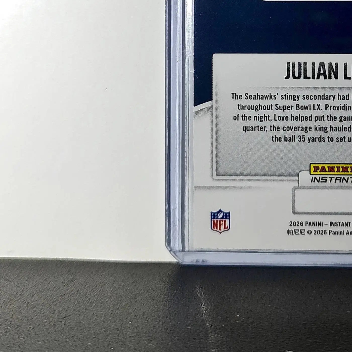 Julian Love 2026 Panini NFL Super Bowl LIX Champions #26 Card Seattle Seahawks - Football Card Single