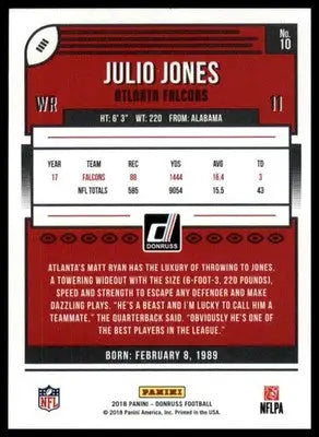 Julio Jones 2018 Donruss #10 Atlanta Falcons - Football Card Single
