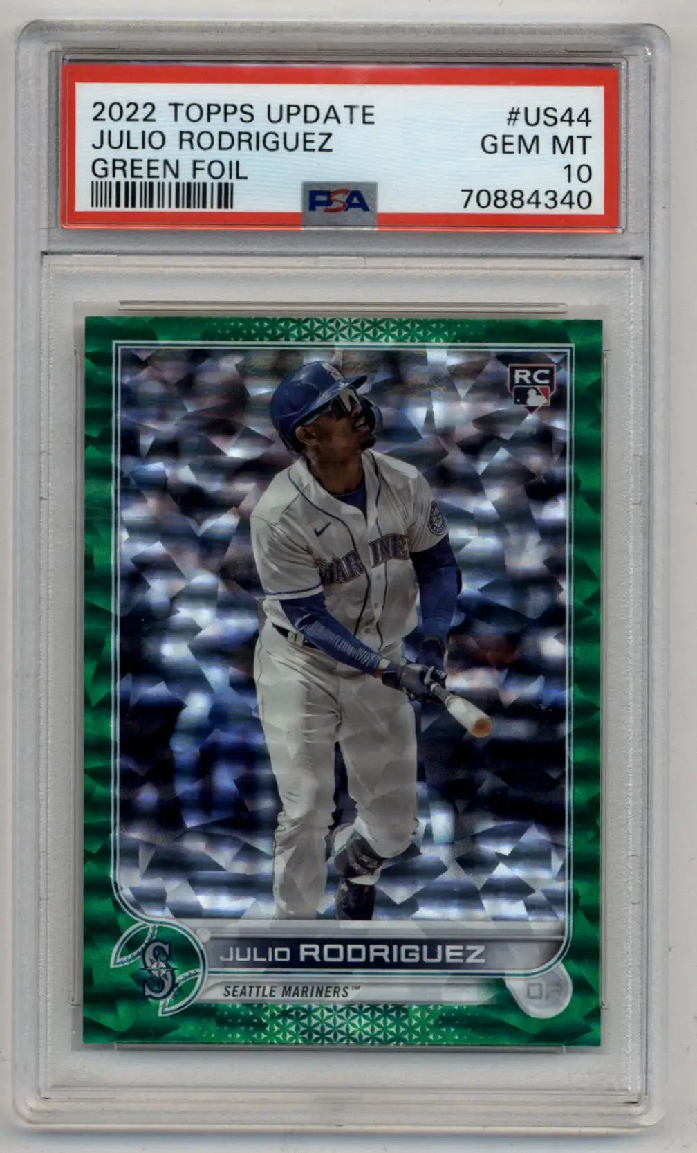 Julio Rodriguez 2022 Topps Update Green Foil 357/499 PSA 10 Gem Mint - Baseball Card Single