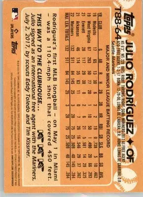 Julio Rodríguez - 2023 Topps - #T88-64 - 1988 Topps Baseball 35th Anniversary - Baseball Card Single