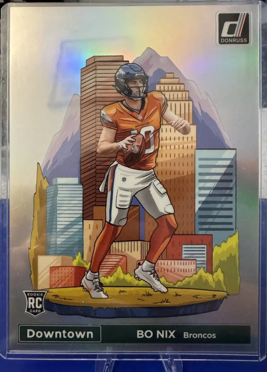 Jumbo Bo Nix Oversized Downtown #19 Panini Donruss Prizm rookie card for collectors