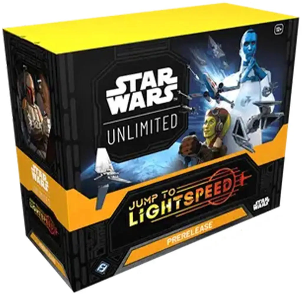 Star Wars Unlimited Jump to Lightspeed Prerelease Kit featuring trading cards