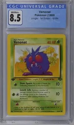 Jungle #63/64 Venonat 1st Edition (1999) CGC 8.5 - Pokémon Card Single
