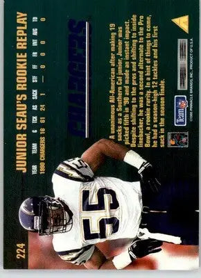 Junior Seau - 1995 Pinnacle Club Collection - #224 - Football - Football Card Single