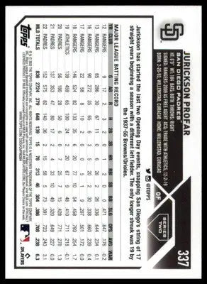 Jurickson Profar 2023 Topps #337 San Diego Padres - Baseball Card Single